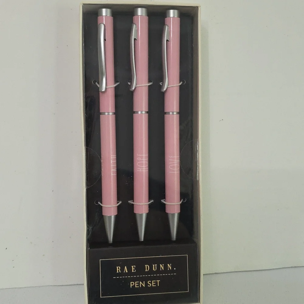 Rae Dunn Ballpoint Pink Pen, Pack of 3, New-in-Box